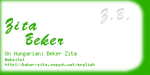 zita beker business card